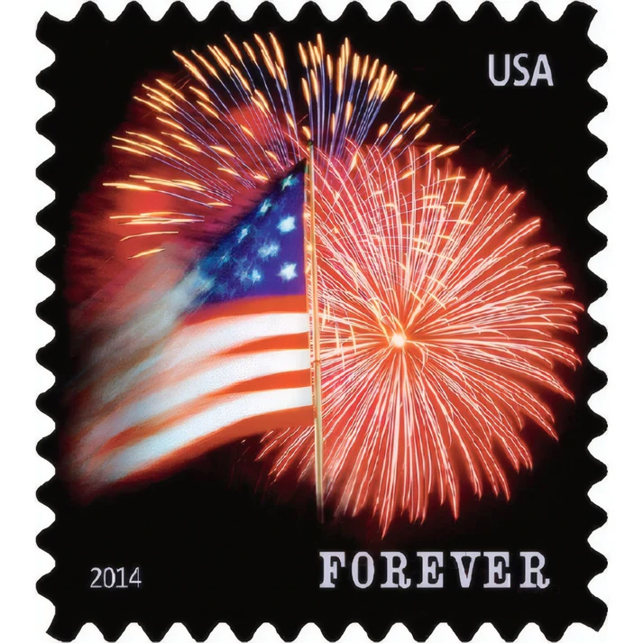 Flag Fireworks 2014 1 - USPS Forever Stamps Flag Fireworks 2014