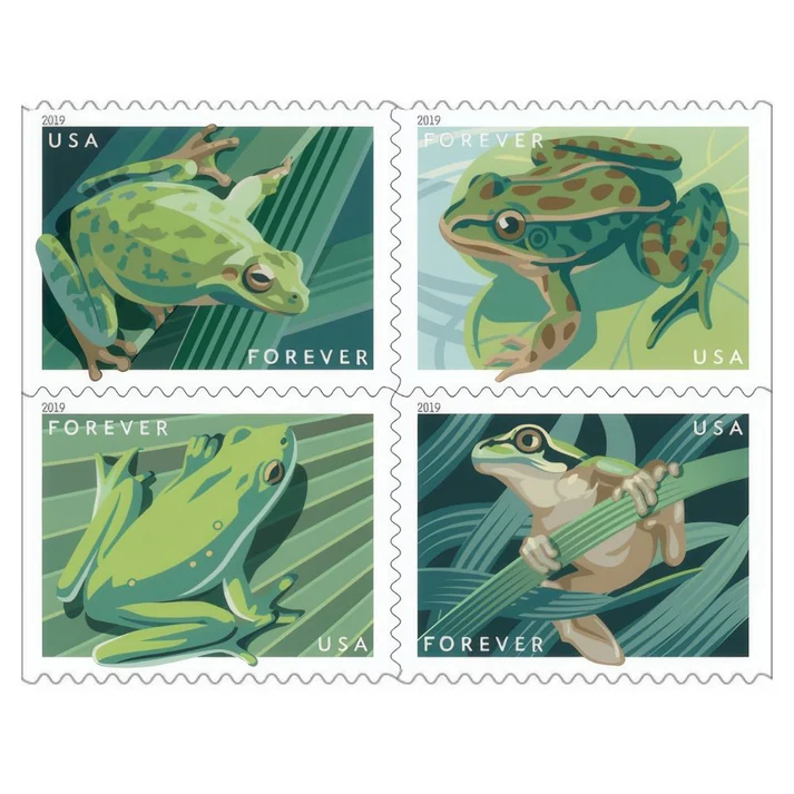 Frogs 2019 1 - USPS Forever Stamps Frogs 2019