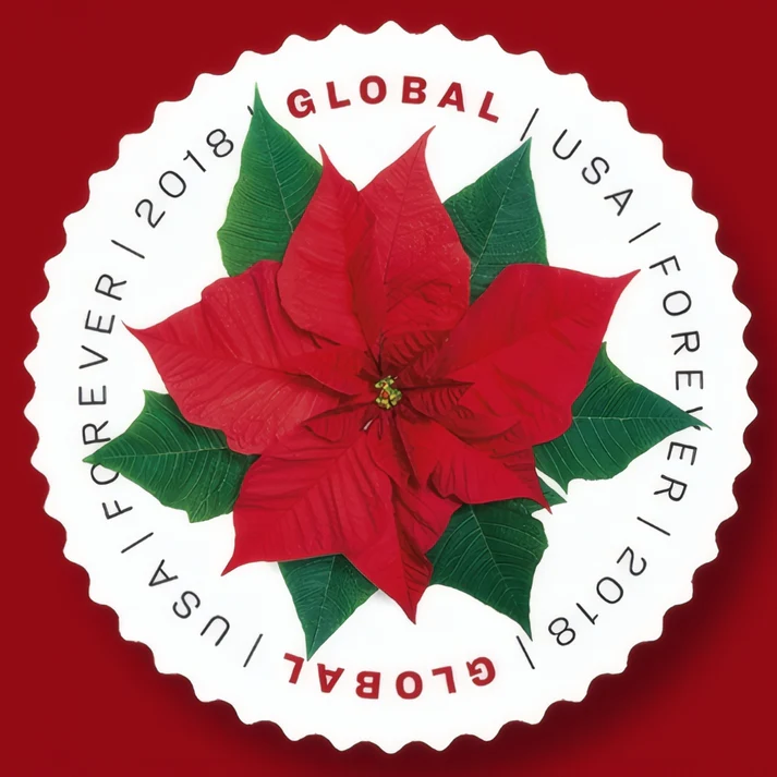 Global Poinsettia 2018 1 - USPS Forever Stamps Global Poinsettia 2018
