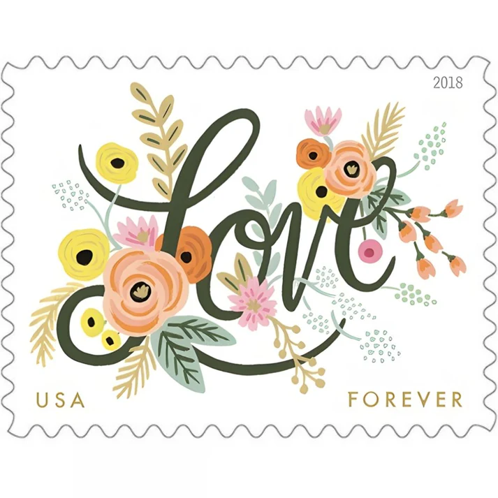 Love Flourishes 2018 1 - USPS Forever Stamps Love Flourishes 2018