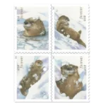 Otters in Snow 2021 2 - USPS Forever Stamps OttersinSnow2021 - USPS Forever Stamps