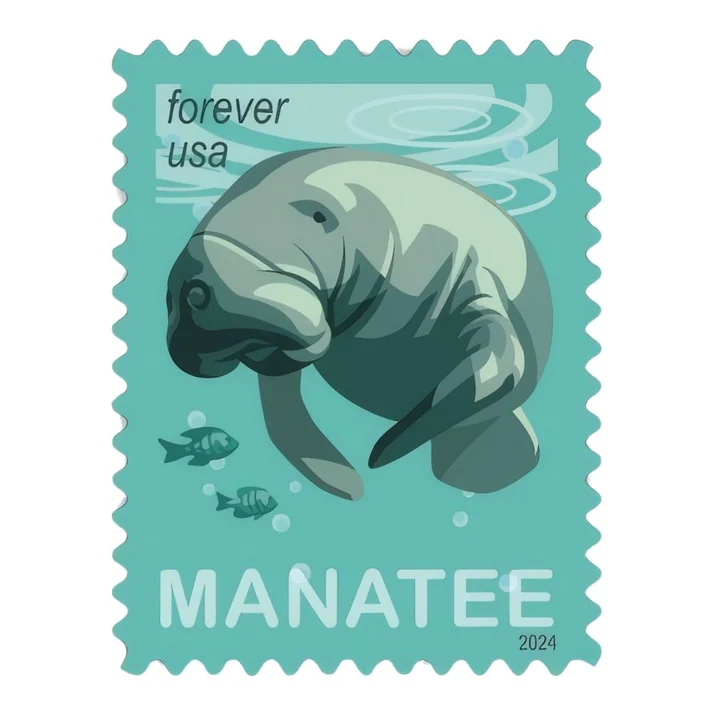 Save the Manatees 2024 1 - USPS Forever Stamps Save the Manatees 2024