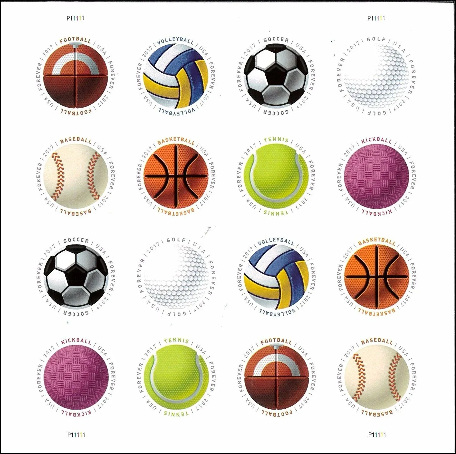 Sports Balls 2017 1 - USPS Forever Stamps Sports Balls 2017